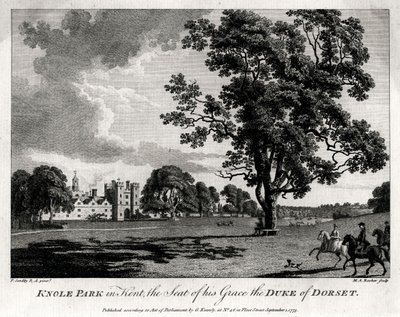 Knole Park w Kent, siedziba Jego Łaski księcia Dorset, 1775 autorstwa Michael Angelo Rooker