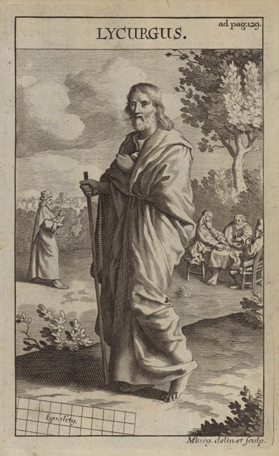 Lycurgus, legendarny spartański prawodawca autorstwa Michael Burghers