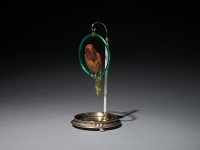 Papuga na okonie (Papuga), firma Peter Carl Fabergé (1846-1920) autorstwa Michael Evlampievich Perkhin