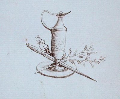 Rysunek z notatnika Michaela Faradaya (pióro i atrament na papierze) autorstwa Michael Faraday