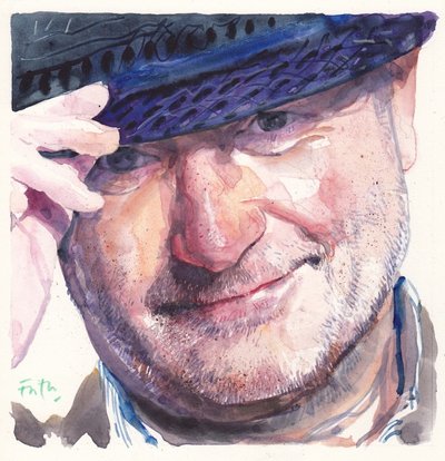 Phil Collins (akwarela) autorstwa Michael Frith