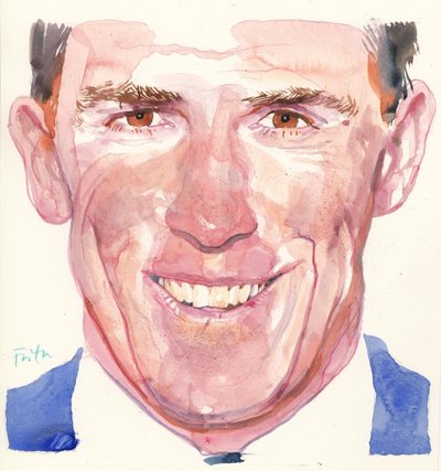 Rob Brydon (akwarela) autorstwa Michael Frith