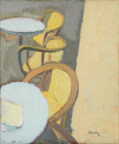 Blat kawiarni, 2017 (olej na płótnie) autorstwa Michael G. Clark