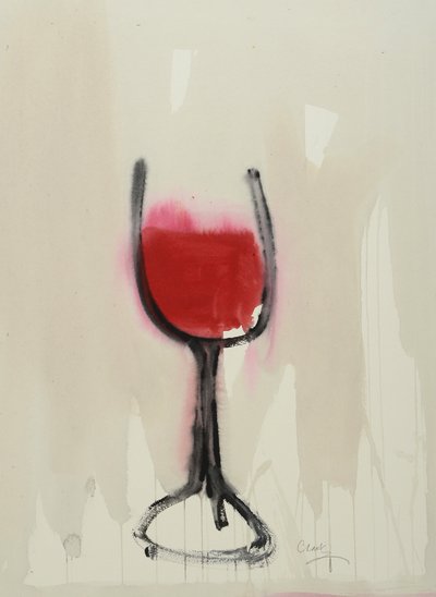 Claret, 2016 (akwarela na papierze) autorstwa Michael G. Clark