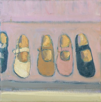 Dziewczęce buty, 2017 (olej na płótnie) autorstwa Michael G. Clark