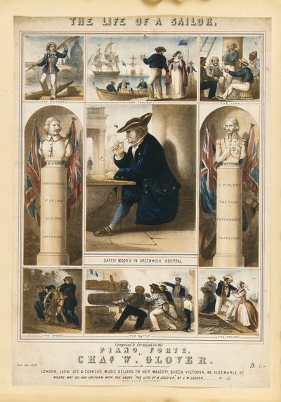 Życie marynarza, ok. 1860 r. (litografia barwna) autorstwa Michael Hanhart