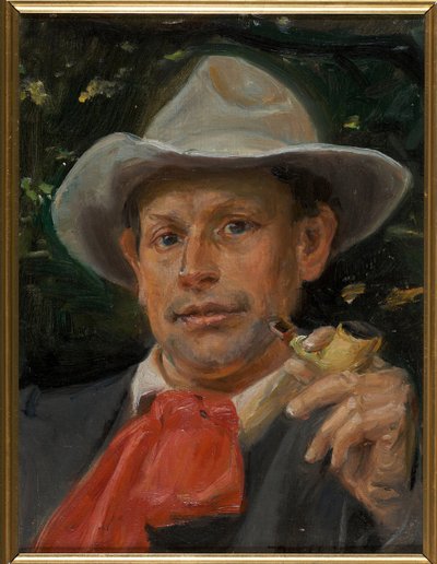 "" Portret duńskiego pisarza Martina Andersena Nexo (1869-1954) "" (Portret Martina Andersena Nexo) Obraz Michaela Anchera (1849-1927) - 1911 - Olej na płótnie - 24x33 - Muzeum Sztuki w Bornholmie autorstwa Michael Peter Ancher