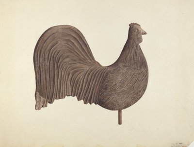 Wiatrowskaz z kogutem, prawdopodobnie 1940. autorstwa Michael Riccitelli