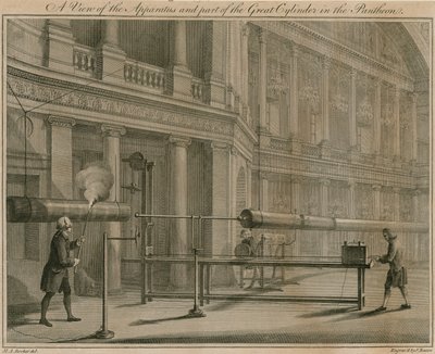 Widok aparatury i części wielkiego cylindra w Panteonie, Oxford Street, Londyn autorstwa Michael Rooker