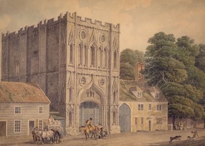 Zachodni front bramy opactwa, Bury St. Edmunds, 1788-1801 autorstwa Michael Rooker