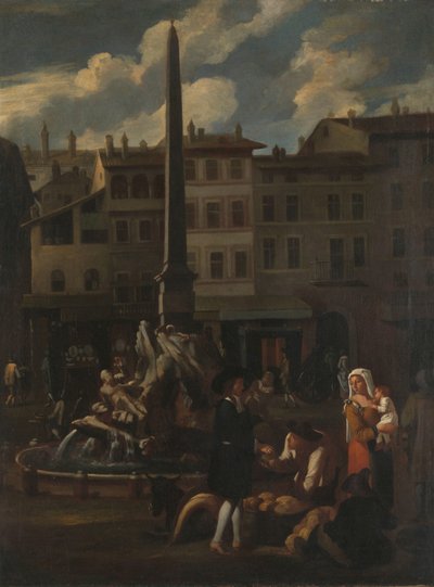 Scena targowa w Rzymie, Piazza Navona autorstwa Michael Sweerts (manner of)