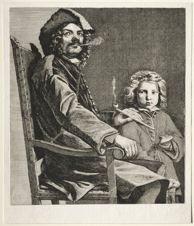 Mężczyzna palący fajkę i mały chłopiec, c. 1660. autorstwa Michael Sweerts