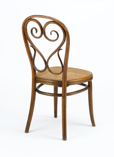 Krzesło boczne, ok.1848 (gięte lite drewno bukowe z plecionym siedziskiem z trzciny) autorstwa Michael Thonet