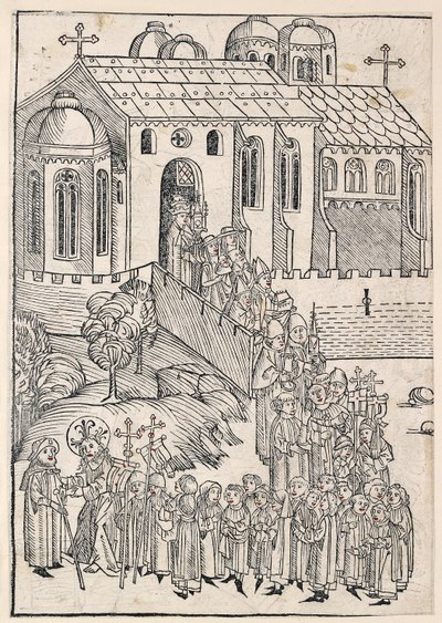 Chrystus pozdrawiający pielgrzyma, ok. 1491 r. autorstwa Michael Wolgemut