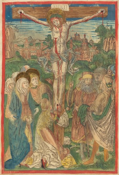 Die Kreuzigung mit der heiligen Maria Magdalena autorstwa Michael Wolgemut