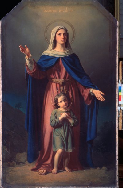 Męczennik Cyr z Tarsu (lub Antiochii) (zm. ok. 304) i jego matka Sainte Julitte (lub Julia) (zm. ok. 304) - Męczennik Cyr z Tarsu i jego matka Julita - Obraz Michaiła Iwanowicza Skotti (1814-1861) , olej na płótnie. Sztuka rosyjska XIX wiek - Stań autorstwa Michail Ivanovich Skotti