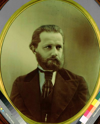 Portret kompozytora Piotra Czajkowskiego (Piotr Petr Ilitch Czajkowski) (Czajkowski) (1840-1893). Fototypia Michaila Michailoicha Panova (1836-1894). Stan PI Muzeum Pamięci Czajkowskiego, Klin autorstwa Michail Michailovich Panov
