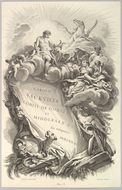 Frontyspis do grobu Karola Sackville, hrabiego Dorset Frontyspis dla ..., ca. 1736. autorstwa Michel Aubert