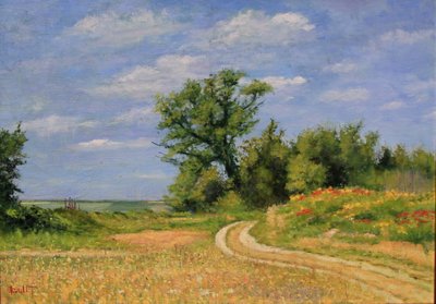 Chemin de Campagne, 2017 (olej na płótnie) autorstwa Michel Bultet