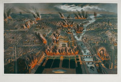 Komuna: Paryż płonący w nocy z 24 na 25 maja 1871 r. ... (rycina) autorstwa Charles Fichot