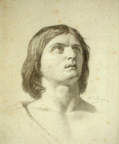 Głowa Młodzieży (czarno-biała kreda na papierze) autorstwa Michel Dumas