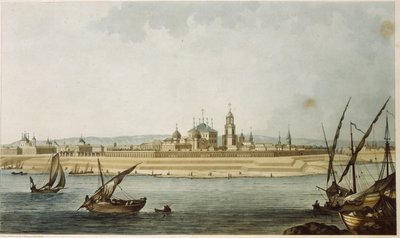 Twer (Rosja). (od 1931 do 1991 miasto nosiło nazwę Kalinin). Opis miasta klasycystycznego, odbudowanego po zniszczeniu przez pożar w 1763 roku, a także działalności nad graniczącą z miastem Wołgą. Praca Michela Fr autorstwa Michel Francois Damam Demartrait