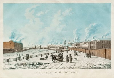 Most Siemionowski w Sankt Petersburgu, 1813 autorstwa Michel Francois Damam Demartrait