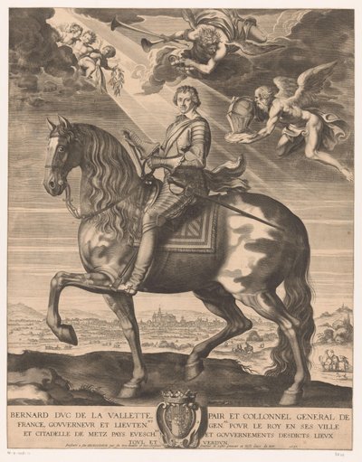 Portret konny Bernarda de Foix de la Valette, księcia Epernon autorstwa Michel Lasne