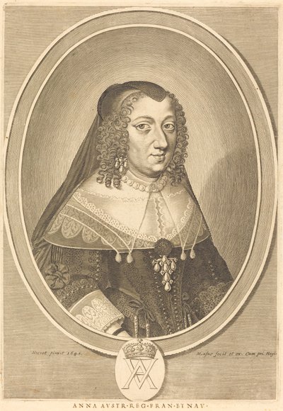 Anna Austriacka autorstwa Michel Lasne after Jean Nocret