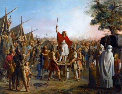 Faramond, podniesiony na tarczy przez Franków autorstwa Michel Philibert Genod