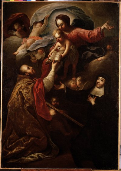 Dziewica z Dzieciątkiem, św. Franciszek de Salles i św. Joanna z Chantal (malarstwo) autorstwa Michel Serre