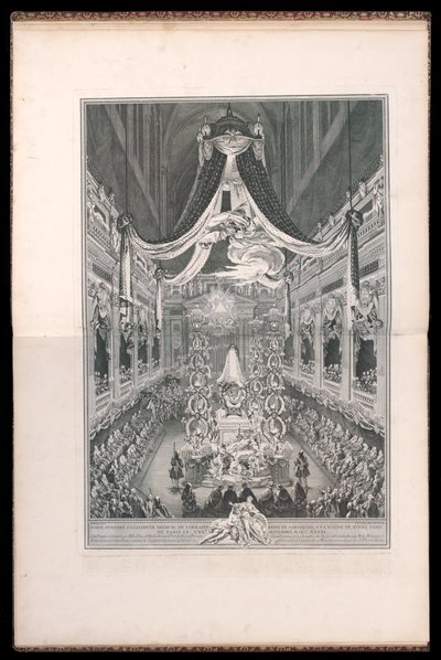 Podopieczni Elżbiety Teresy z Lotaryngii Królowej Sardynii, w kościele Notre Dame de Paris na XXII. WRZESIEŃ M.DCC.XXXXI. (Pogrzeb Elżbiety Teresy z Lotaryngii, królowej Sardynii, w kościele Notre Dame w Paryżu, 22 września 1 autorstwa Michel de Bonneval
