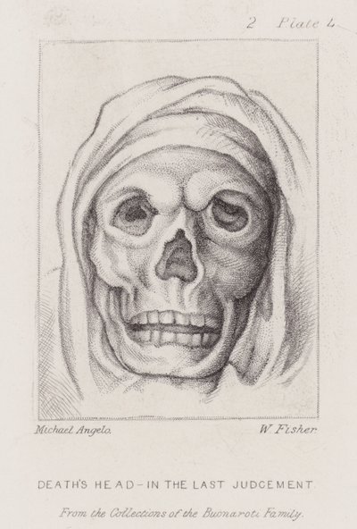 Głowa Śmierci w Sądzie Ostatecznym (akwaforta) autorstwa Michelangelo (after) Buonarroti