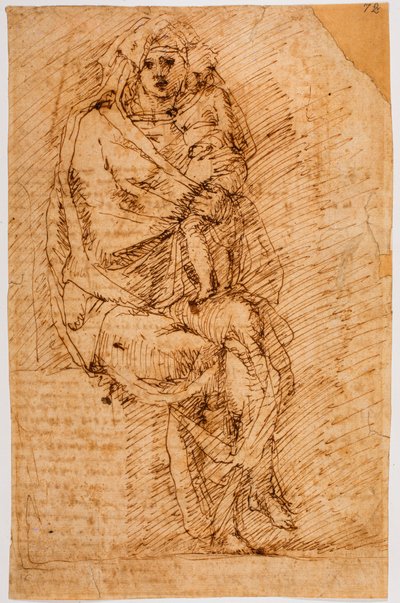 Madonna z Dzieciątkiem autorstwa Michelangelo (after) Buonarroti