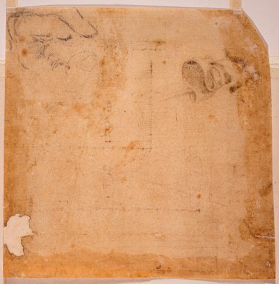 Badania perspektywiczne i baner autorstwa Michelangelo (after) Buonarroti