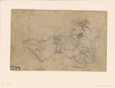 Michał Anioł - Dawid i Goliat. Studia architektoniczne, ok. 1550-1556, I, 32b. autorstwa Michelangelo
