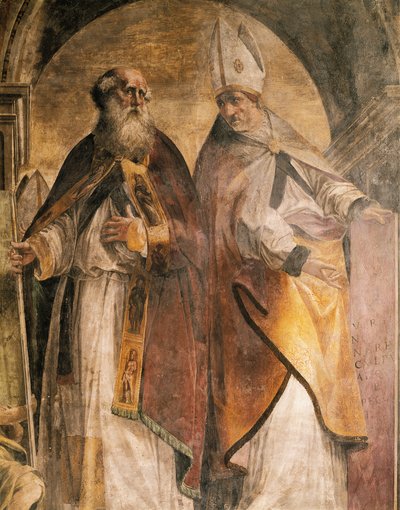 Antoniego i Cirillo, fragment z Ojców i Doktorów Kościoła autorstwa Michelangelo Anselmi
