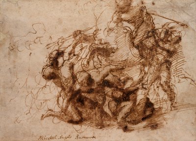 Scena bitewna, początek XVI wieku. autorstwa Michelangelo Buonarroti