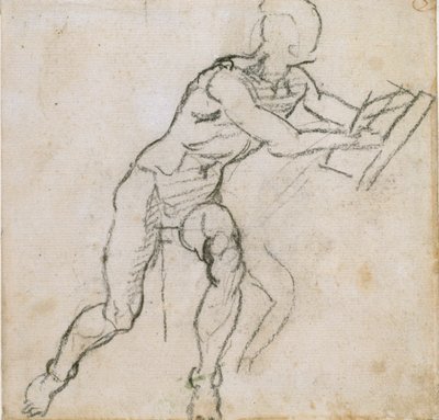 Siedzący nagi mężczyzna, c1490-1560 autorstwa Michelangelo Buonarroti