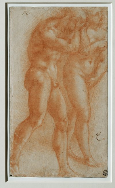 Adam et Eve chassee du Paradis - Adam i Ewa wypędzeni z raju, kopia według Masaccio ... autorstwa Michelangelo Buonarroti