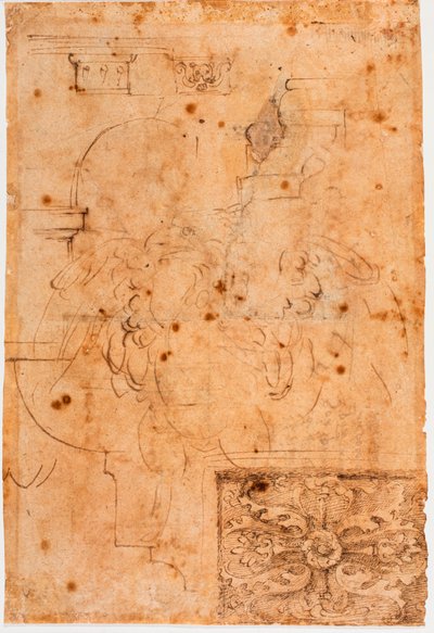 Szkice i studia elementów architektonicznych Aquila autorstwa Michelangelo Buonarroti