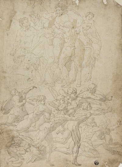 Łucznicy strzelający do Hermu, triumf Bachusa i inne badania autorstwa Michelangelo Buonarroti
