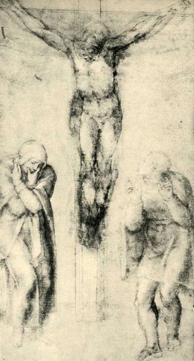 Chrystus na krzyżu między Dziewicą a św. Janem, ok. 1560-1564, 1943. autorstwa Michelangelo Buonarroti