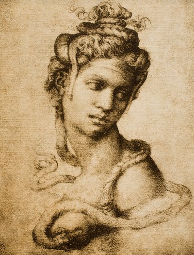 Kleopatra, rysunek Michała Anioła dla Tommaso Cavalieri. Casa Buonarroti, Florencja autorstwa Michelangelo Buonarroti