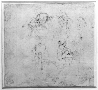Studium postaci, c.1511 autorstwa Michelangelo Buonarroti