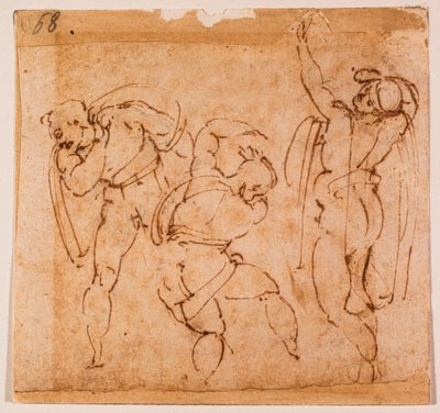 Studium postaci do "Przemienienia", XVI wiek (rysunek) autorstwa Michelangelo Buonarroti