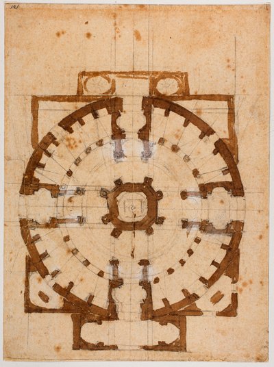 Plan pięter San Giovanni dei Fiorentini autorstwa Michelangelo Buonarroti