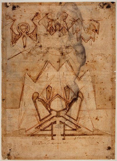 Fortyfikacje Porta al Prato, szkic postaci autorstwa Michelangelo Buonarroti