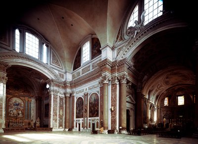 Widok wnętrza kościoła Santa Maria degli angeli autorstwa Michelangelo Buonarroti dit Michelangelo (Michelangelo lub Michelangelo autorstwa Michelangelo Buonarroti