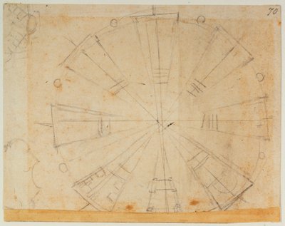 Plan latarni dla nowej zakrystii autorstwa Michelangelo Buonarroti